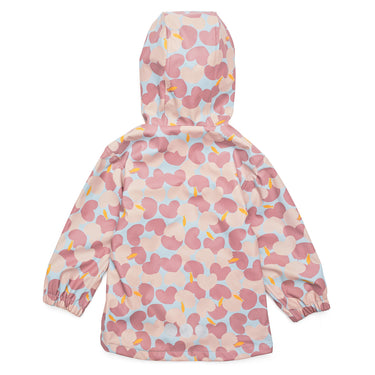 Back view of Apple Love raincoat.