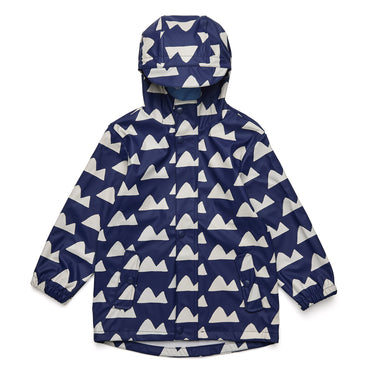 Navy peak to peak recycled waterproof raincoat.